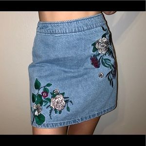 H&M Embroidered Skirt
